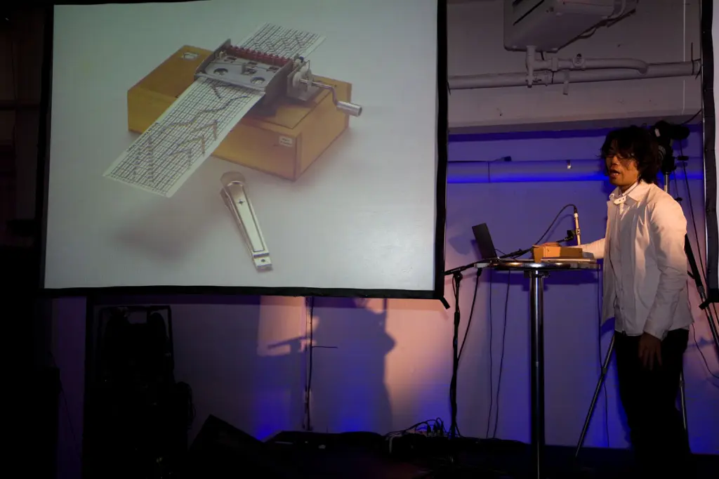Toshio Iwai demonstrating the Yamaha TENORI-ON