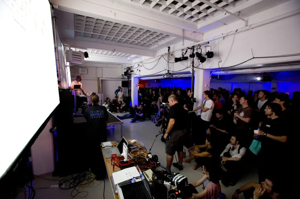 Audience at the Yamaha TENORI-ON launch
