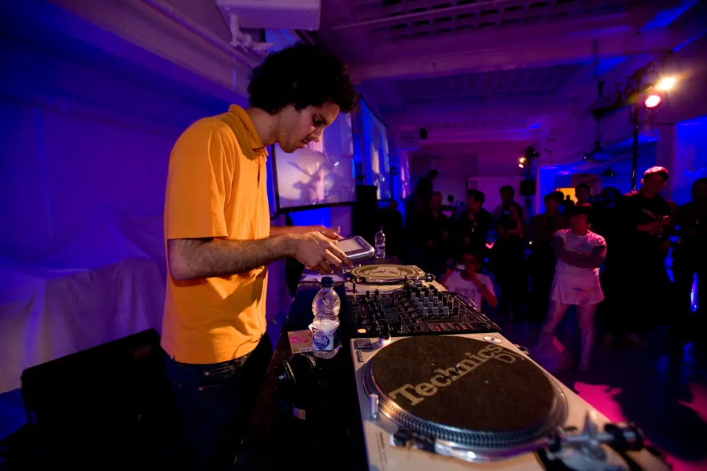 Secondo performing at the Yamaha TENORI-ON launch