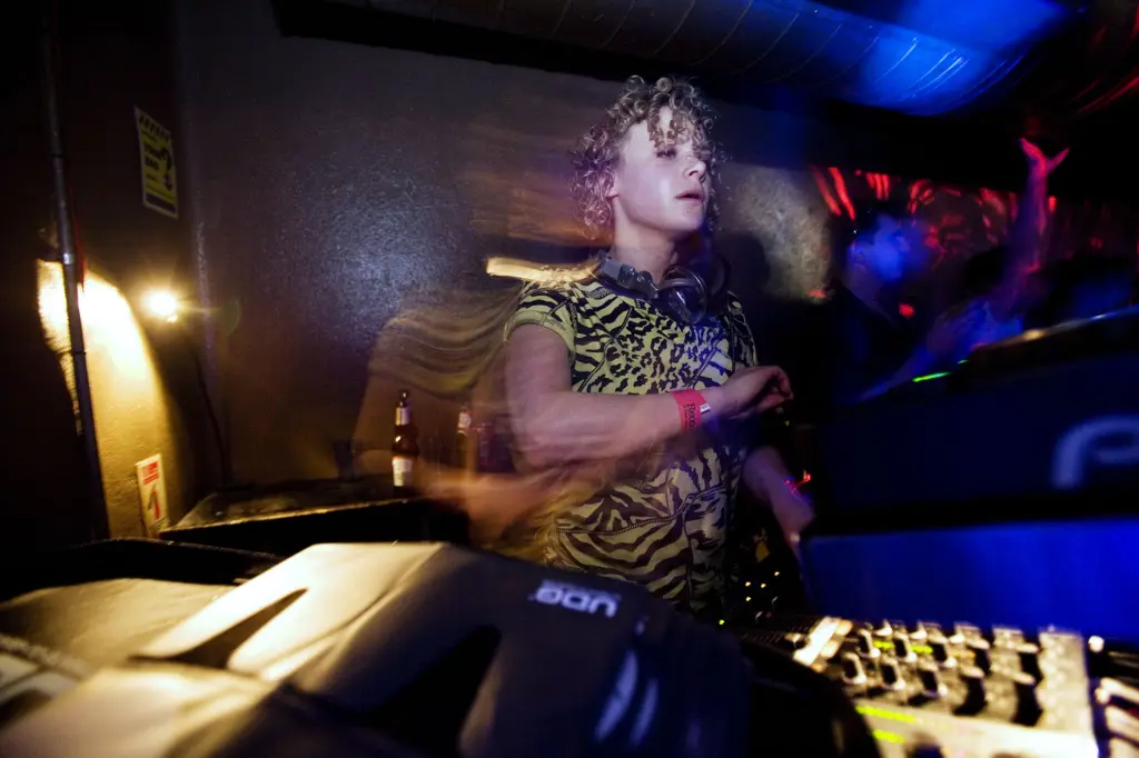 Hannah Holland DJing at Bugged Out