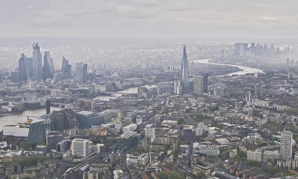 Aerial London — commercial and documentary photograph in London, UK, frame 8 of 13.