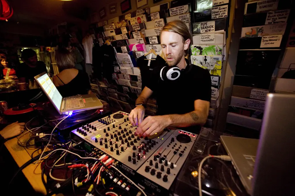 Richie Hawtin performing at Phonica Records